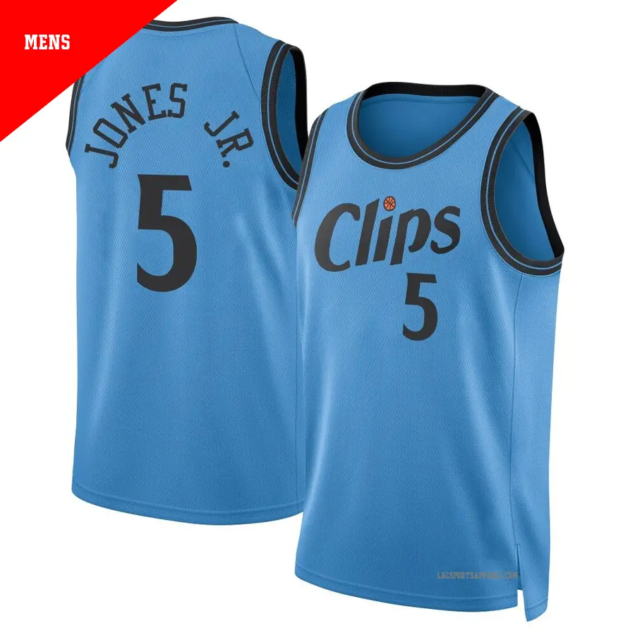 ＃5 Men's Derrick Jones Jr. Los Angeles Clippers 2024/25 Swingman Light Blue City Edition Jersey